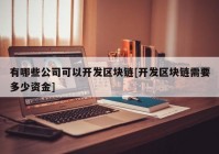 有哪些公司可以开发区块链[开发区块链需要多少资金]