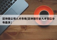 区块链公司人才市场[区块链行业人才岗位分布最多]